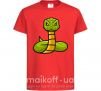 Дитяча футболка Зеленая гремучая змея Червоний фото