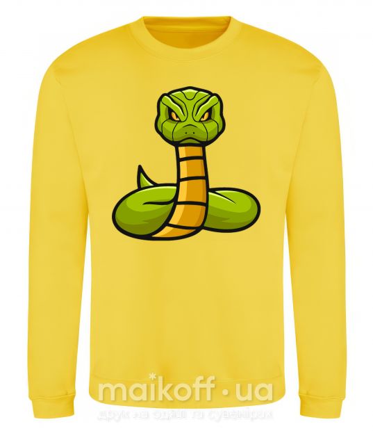 Світшот Зеленая гремучая змея Сонячно жовтий фото