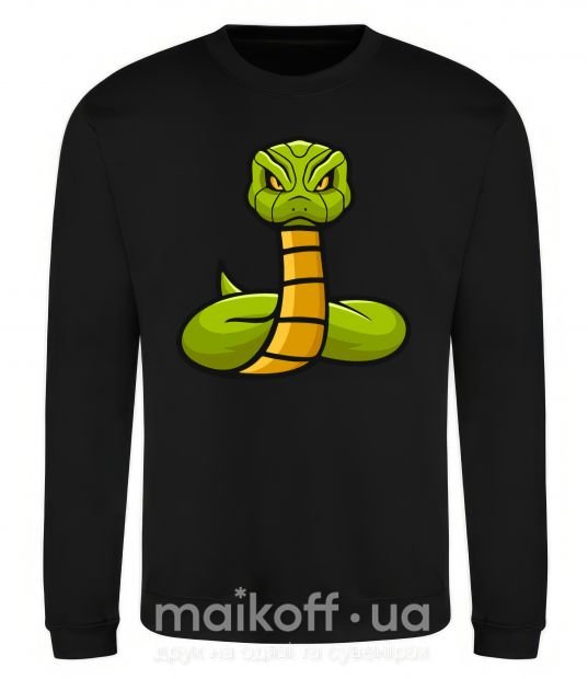 Свитшот Зеленая гремучая змея Черный фото
