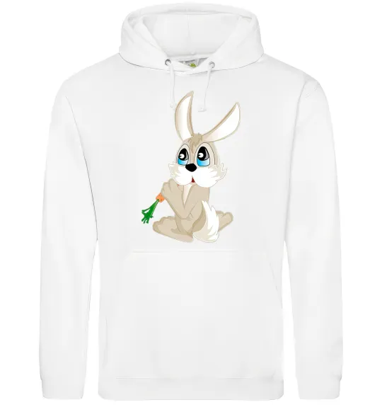 Женская толстовка (худи) Кролик з морквинкою Белый фото