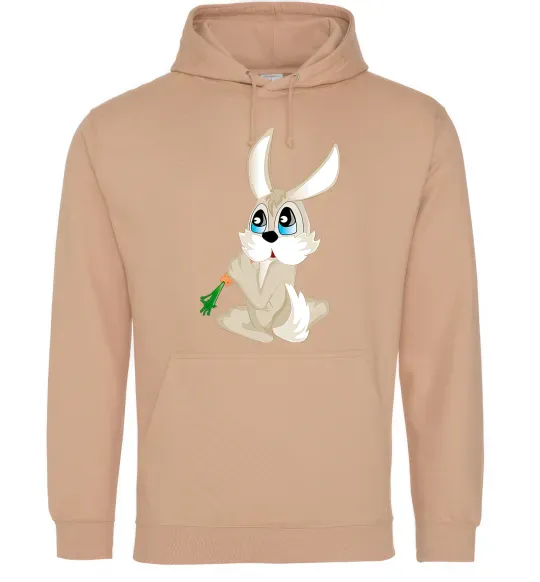 Женская толстовка (худи) Кролик з морквинкою Песочный фото