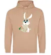 Женская толстовка (худи) Кролик з морквинкою Песочный фото