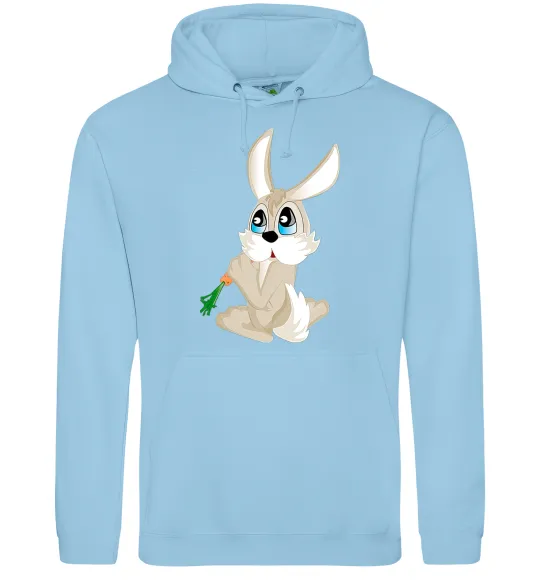 Жіноча толстовка (худі) Кролик з морквинкою Блакитний фото