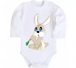 Детский боди Кролик з морквинкою Белый фото