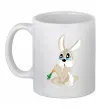 Чашка керамічна Кролик з морквинкою Білий фото