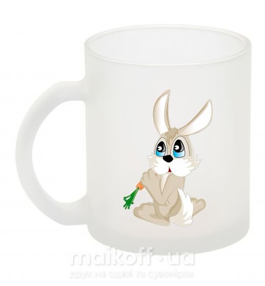 Чашка скляна Голубоглазый заяц с морковкой Фроузен фото