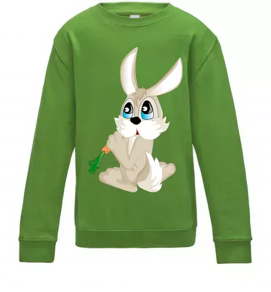 Детский Свитшот Кролик з морквинкою Лаймовый фото