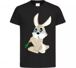 Детская футболка Кролик з морквинкою Черный фото