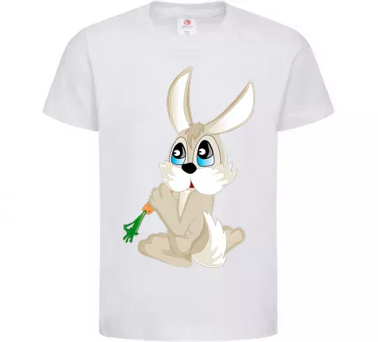 Детская футболка Кролик з морквинкою Белый фото
