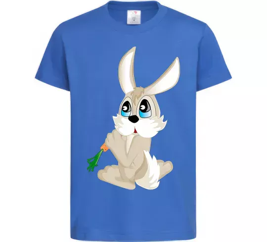 Детская футболка Кролик з морквинкою Ярко-синий фото