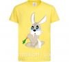 Дитяча футболка Голубоглазый заяц с морковкой Лимонний фото