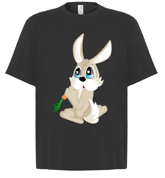 Футболка Оверсайз Кролик з морквинкою Черный фото