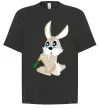 Футболка Оверсайз Кролик з морквинкою Черный фото