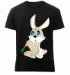 Мужская премиум футболка Кролик з морквинкою Черный фото