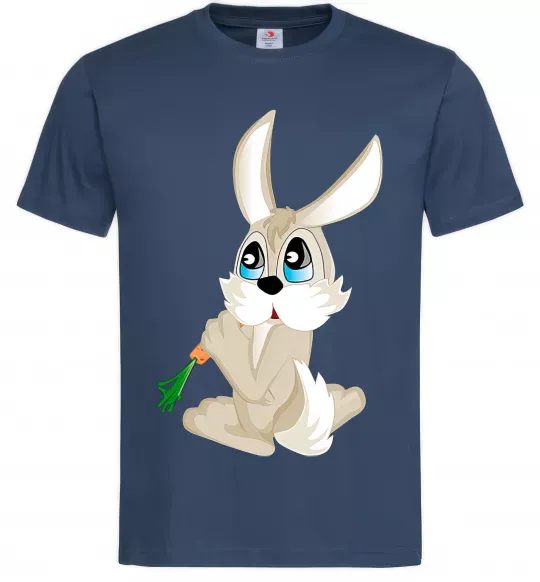 Чоловіча футболка Кролик з морквинкою Темно-синій фото