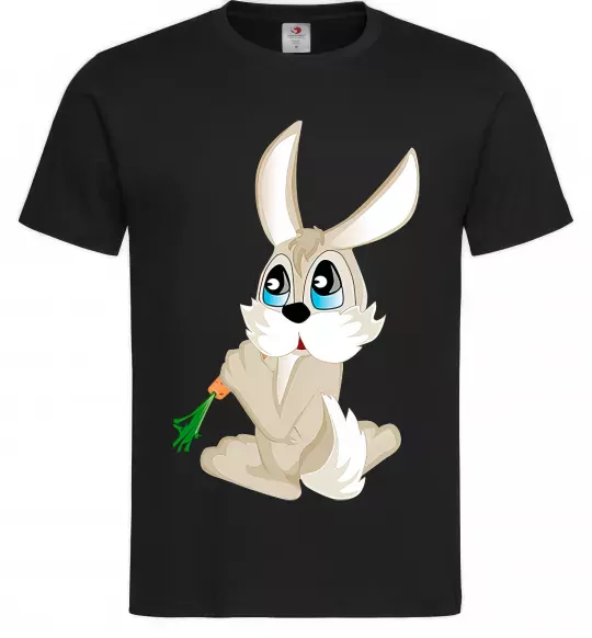 Чоловіча футболка Кролик з морквинкою Чорний фото