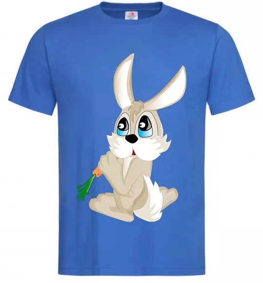 Чоловіча футболка Кролик з морквинкою Яскраво-синій фото