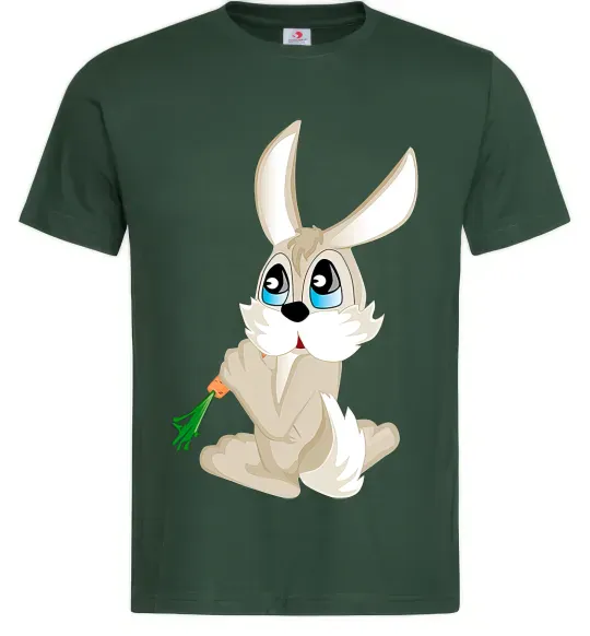 Чоловіча футболка Кролик з морквинкою Темно-зелений фото