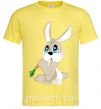 Чоловіча футболка Голубоглазый заяц с морковкой Лимонний фото