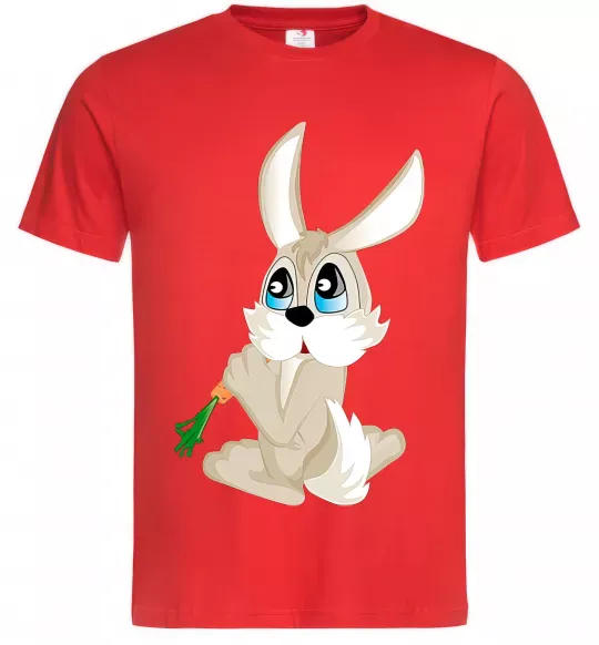 Чоловіча футболка Кролик з морквинкою Червоний фото