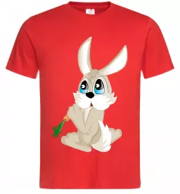 Мужская футболка Кролик з морквинкою Красный фото