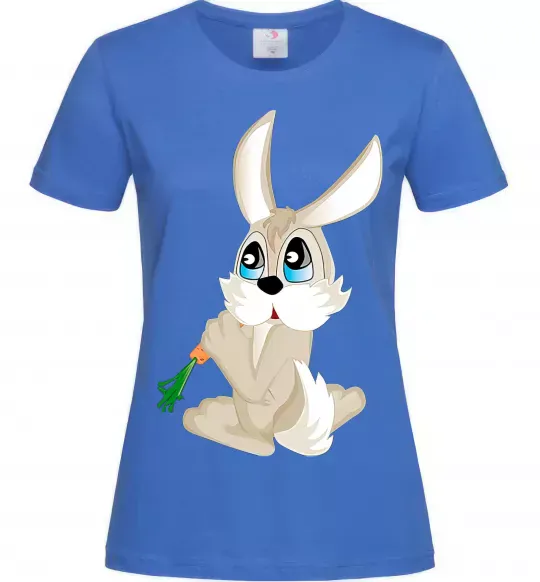 Женская футболка Кролик з морквинкою Ярко-синий фото