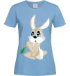 Женская футболка Кролик з морквинкою Голубой фото