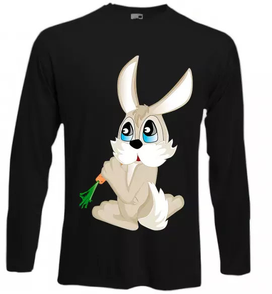 Лонгслів Кролик з морквинкою Чорний фото