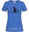 Женская футболка Кит в волнах Ярко-синий фото