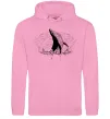 Женская толстовка (худи) Кит в хвилях Розовый фото