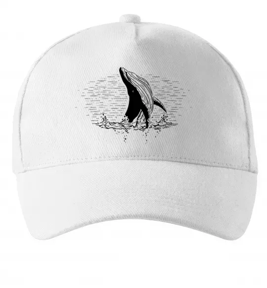 Кепка Кит в хвилях Білий фото