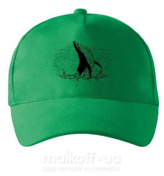 Кепка Кит в волнах Зеленый фото