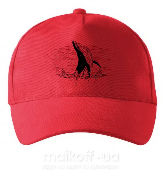 Кепка Кит в волнах Красный фото