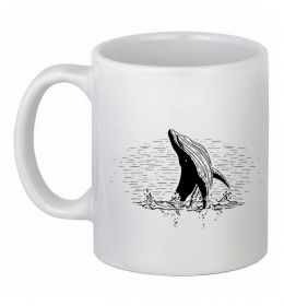 Чашка керамическая Кит в хвилях