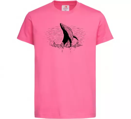 Дитяча футболка Кит в хвилях Яскраво-рожевий фото