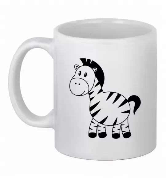 Чашка керамічна Маленька зебра Білий фото