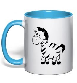 Чашка з кольоровою ручкою Маленька зебра