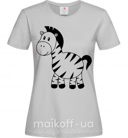 Женская футболка Малыш зебры Серый фото