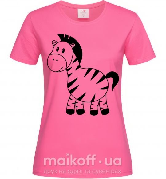 Жіноча футболка Малыш зебры Яскраво-рожевий фото