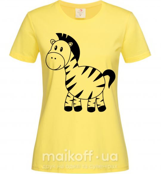 Женская футболка Малыш зебры Лимонный фото
