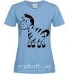Женская футболка Малыш зебры Голубой фото