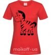 Женская футболка Малыш зебры Красный фото