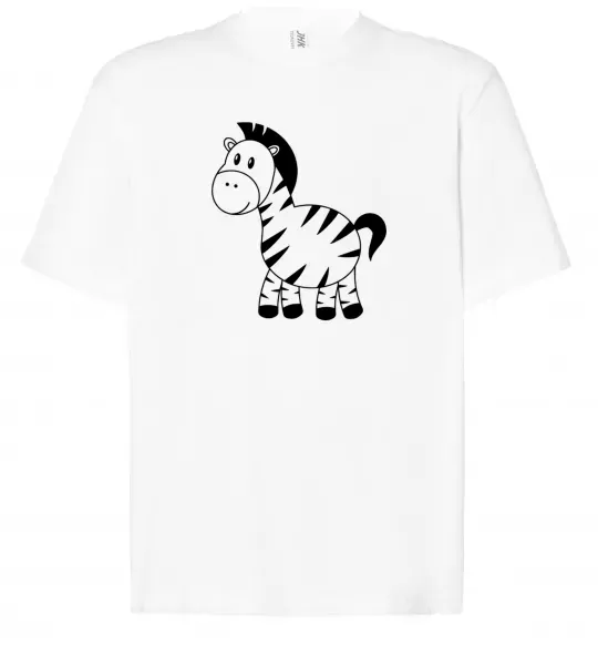 Футболка Оверсайз Маленька зебра Білий фото