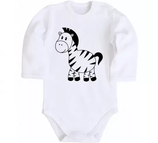 Дитячий бодік Маленька зебра Білий фото