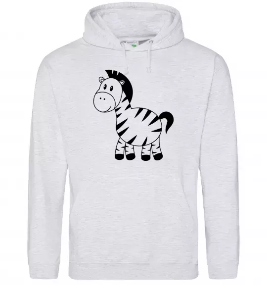 Чоловіча толстовка (худі) Маленька зебра Сірий меланж фото