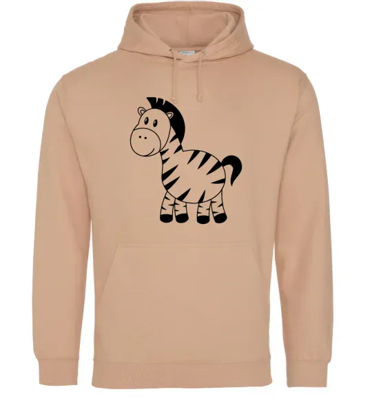 Чоловіча толстовка (худі) Маленька зебра Пісочний фото