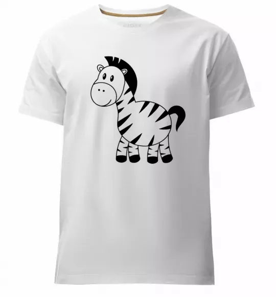 Чоловіча преміум футболка Маленька зебра Білий фото