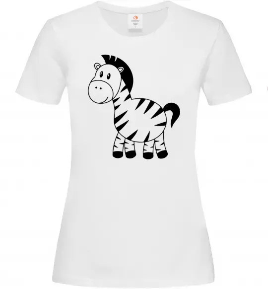 Женская футболка Маленька зебра Белый фото