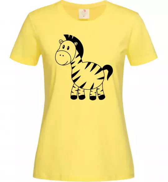 Женская футболка Маленька зебра Лимонный фото