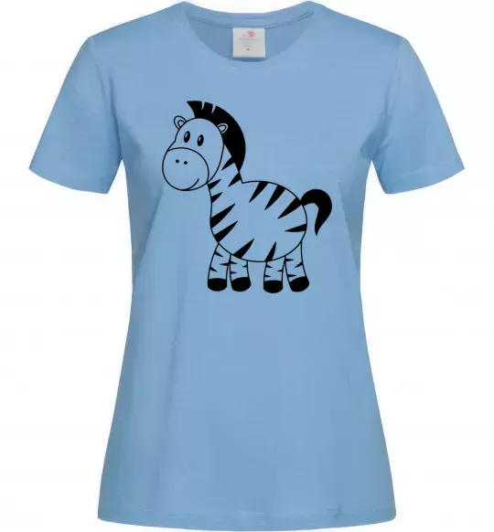Женская футболка Маленька зебра Голубой фото